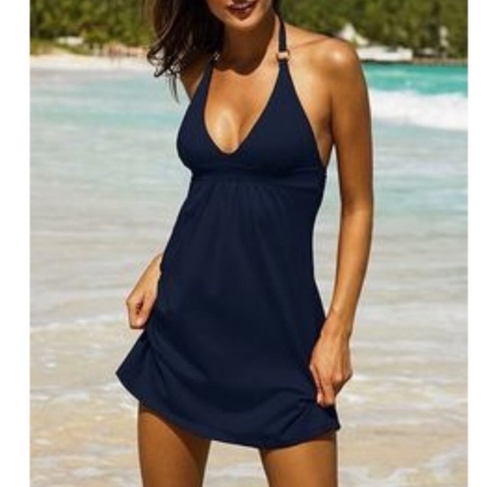 Victoria's Secret Navy Bra Top Halter Dress/Small